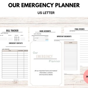Noodbinder/voor het geval dat planner/afdrukbare organisator/laatste wensen/belangrijke documenten/familieorganisator/wat als binder/doodplanner/