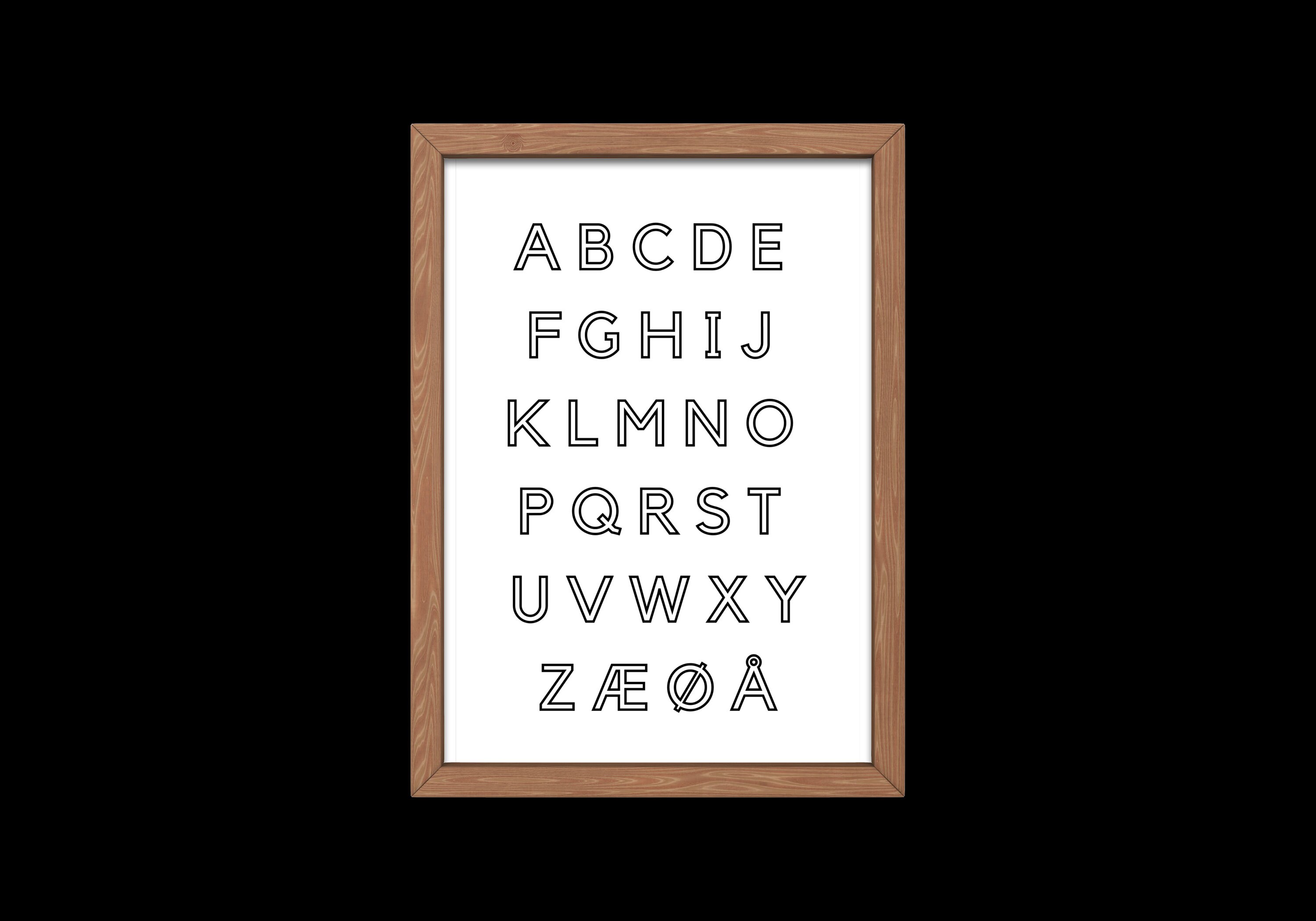 Alfabet//norwegian Alphabet Printable Poster//wall Hanging Etsy