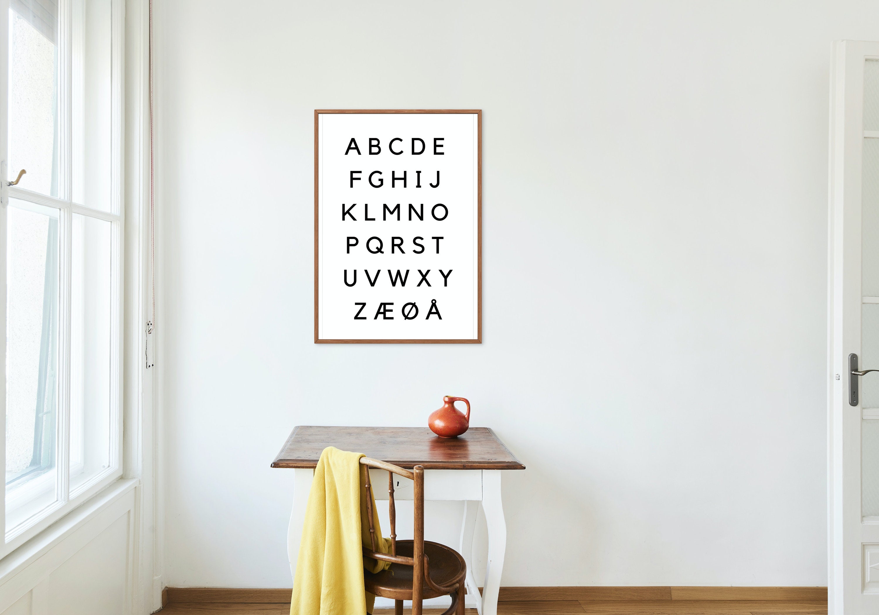 Alfabet//norwegian Alphabet Printable Poster//wall Hanging Etsy