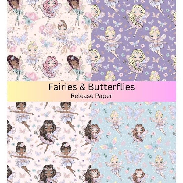 Vinyl Diamond Painting Release Paper "Fairies & Butterflies" | Decorative Diamond Painting Release Paper