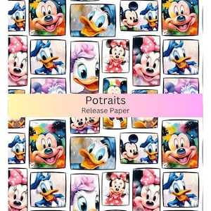 Vinyl Diamond Painting Release Paper &quot;Potraits&quot; | Decorative Diamond Painting Release Paper