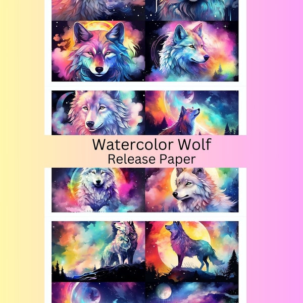 Vinyl Diamond Painting Release Paper "Watercolor Wolf" | Decorative Diamond Painting Release Paper