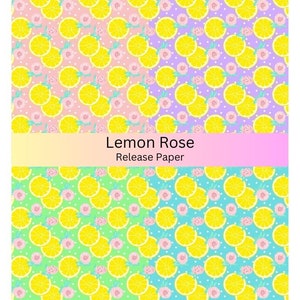Vinyl Diamond Painting Release Paper &quot;Lemon Rose&quot; | Decorative Diamond Painting Release Paper