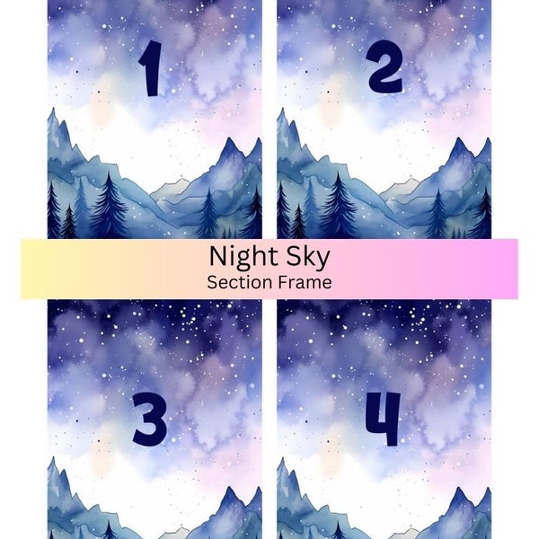 Diamond Painting Removable Numbered Section Frames 4.5 x 3 "Night Sky"| Diamond Painting Section Stickers | Diamond Painting Vinyl Sticker