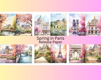 Vinyl Diamond Painting Release Paper "Spring in Paris" | Decorative Diamond Painting Release Paper