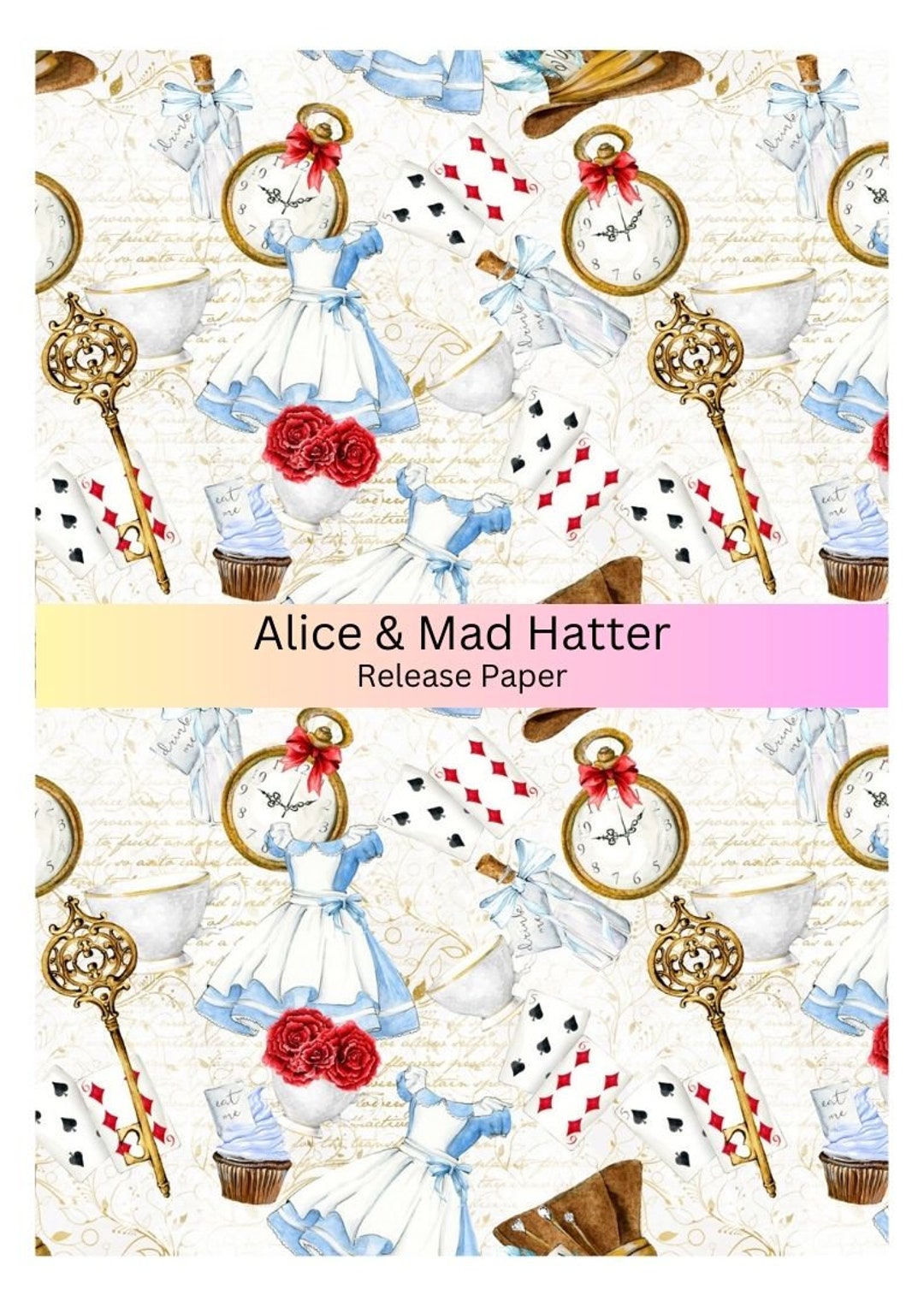 Vinyl Diamond Painting Release Paper alice & Mad Hatter Decorative Diamond Painting Release