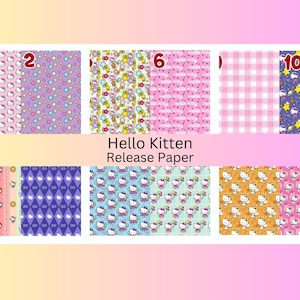Vinyl diamant schilderij release papier &quot;Hi Kitten&quot; | Decoratief vrijgavepapier diamant schilderij