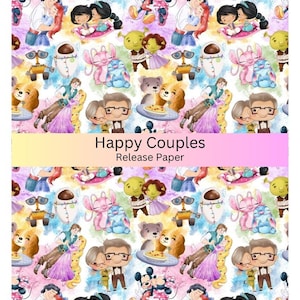 Vinyl Diamond Painting Release-papier &quot;Happy Couples&quot; | Decoratief diamantschilderijpapier