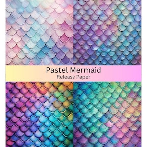 Vinyl Diamond Painting Release Paper &quot;Pastel Mermaid&quot; | Decorative Diamond Painting Release Paper
