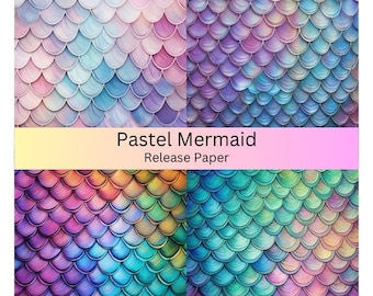 Vinyl Diamond Painting Release Paper "Pastel Mermaid" | Decorative Diamond Painting Release Paper