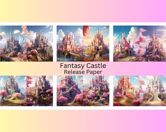 Vinyl Diamond Painting Release Paper "Fantasy Castle" | Decorative Diamond Painting Release Paper