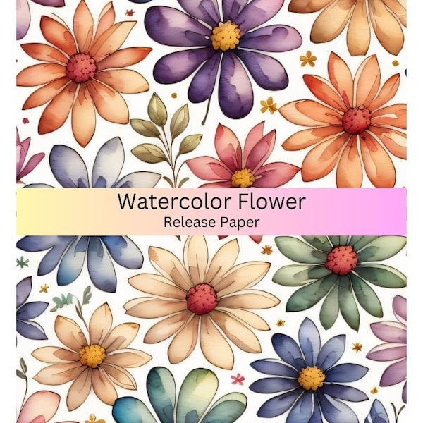 Vinyl Diamond Painting Release Paper "Watercolor Flower" | Decorative Diamond Painting Release Paper