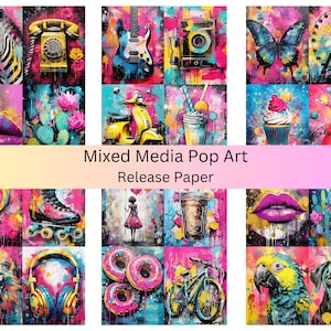 Vinyl Diamond Painting Release Paper "Mixed Media Pop Art" | Decorative Diamond Painting Release Paper