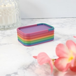 Boîte de cire à peindre diamant arc-en-ciel de couleur glace pilée | Fabriqué sur commande | Boîte de cire pour peinture diamant esthétique