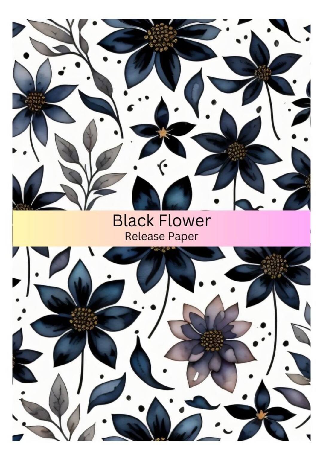 Vinyl Diamond Painting Release Paper black Flower Decorative Diamond  Painting Release Paper 