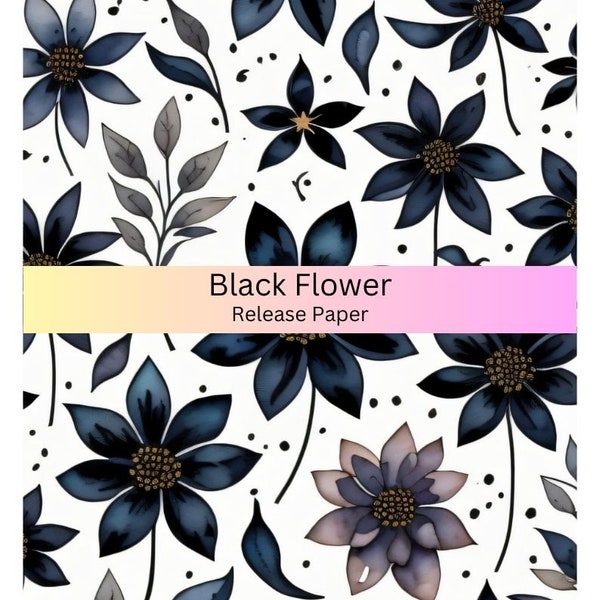 Vinyl Diamond Painting Release Paper "Black Flower" | Decorative Diamond Painting Release Paper