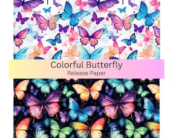 Vinyl Diamond Painting Release Paper "Colorful Butterfly" | Decorative Diamond Painting Release Paper