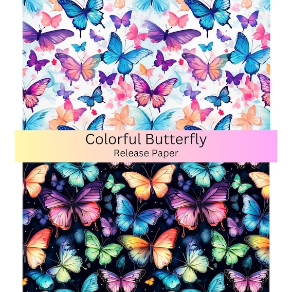 Vinyl Diamond Painting Release Paper "Colorful Butterfly" | Decorative Diamond Painting Release Paper