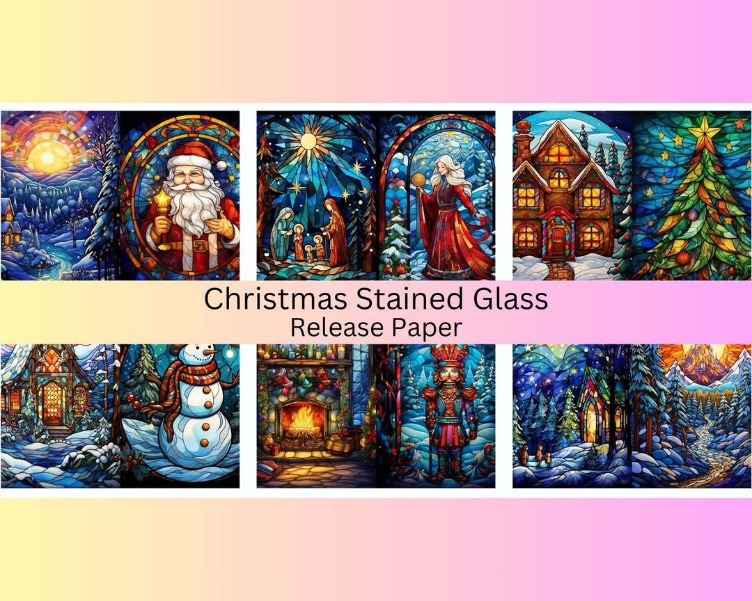 Vinyl Diamond Painting Release Paper christmas Stained Glass Decorative