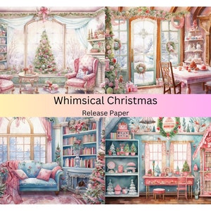 Vinyl Diamond Painting Release Paper &quot;Whimsical Christmas&quot; | Decorative Diamond Painting Release Paper