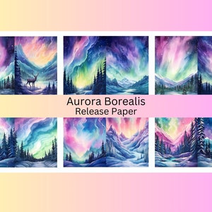 Vinyl Diamond Painting Release Paper &quot;Aurora Borealis&quot; | Decorative Diamond Painting Release Paper