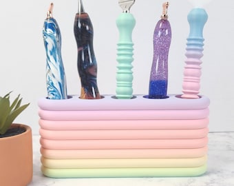 Porta-canetas para pintura com diamantes impresso em 3D | Feito sob encomenda | Porta-canetas estético para pintura com diamantes