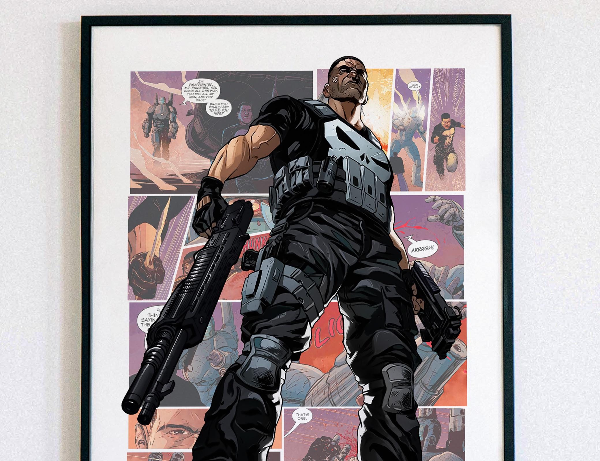 絵画 PUNISHER Punisher Poster - Comic Book Wall Art - Superhero Print - Gamer
