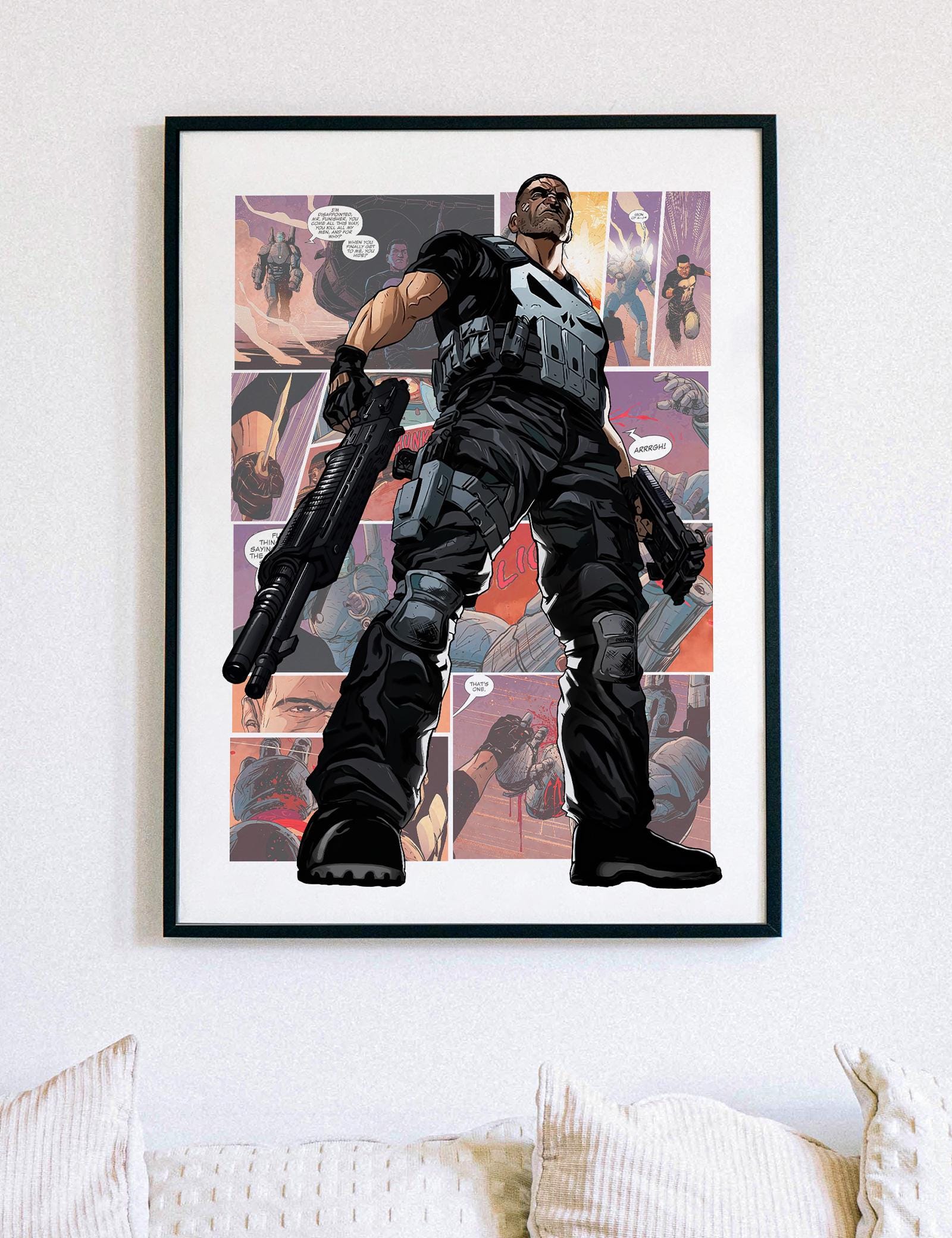絵画 PUNISHER Punisher Poster - Comic Book Wall Art - Superhero Print - Gamer
