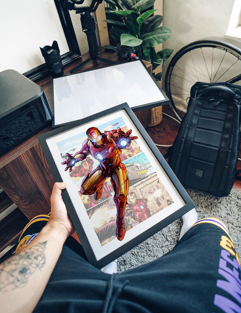Póster de Iron Man - Arte mural de cómic - Impresión de superhéroe - Decoración de habitación de gamer imagen 10