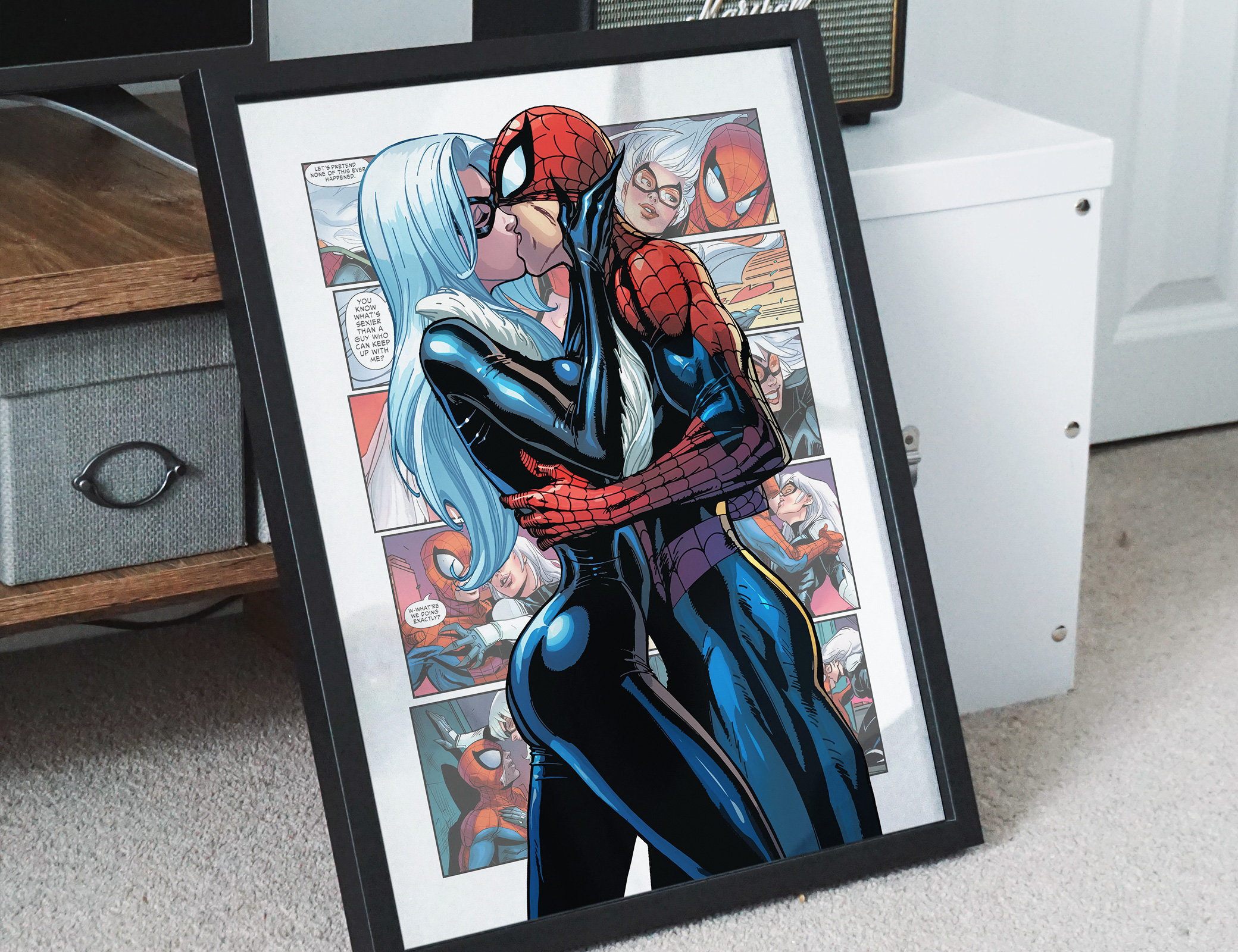 Spiderman di San Valentino, arte della parete in stile fumetto, prodotto  digitale, download istantaneo 1:1 -  Italia