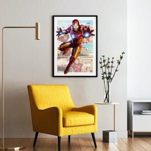 Póster de Iron Man - Arte mural de cómic - Impresión de superhéroe - Decoración de habitación de gamer imagen 6