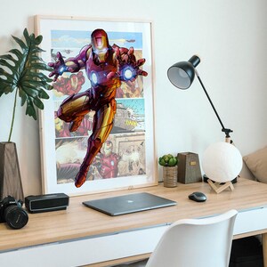 Póster de Iron Man - Arte mural de cómic - Impresión de superhéroe - Decoración de habitación de gamer imagen 7