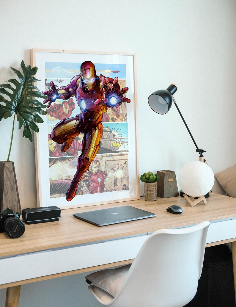 Póster de Iron Man - Arte mural de cómic - Impresión de superhéroe - Decoración de habitación de gamer imagen 7