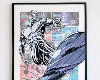 Silver Surfer Superhero Poster: Printable Comic Art (Digital Download)