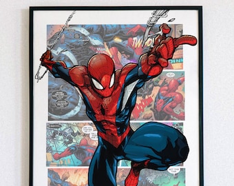 Spider Man Superhero Poster: Printable Comic Art (Digital Download)