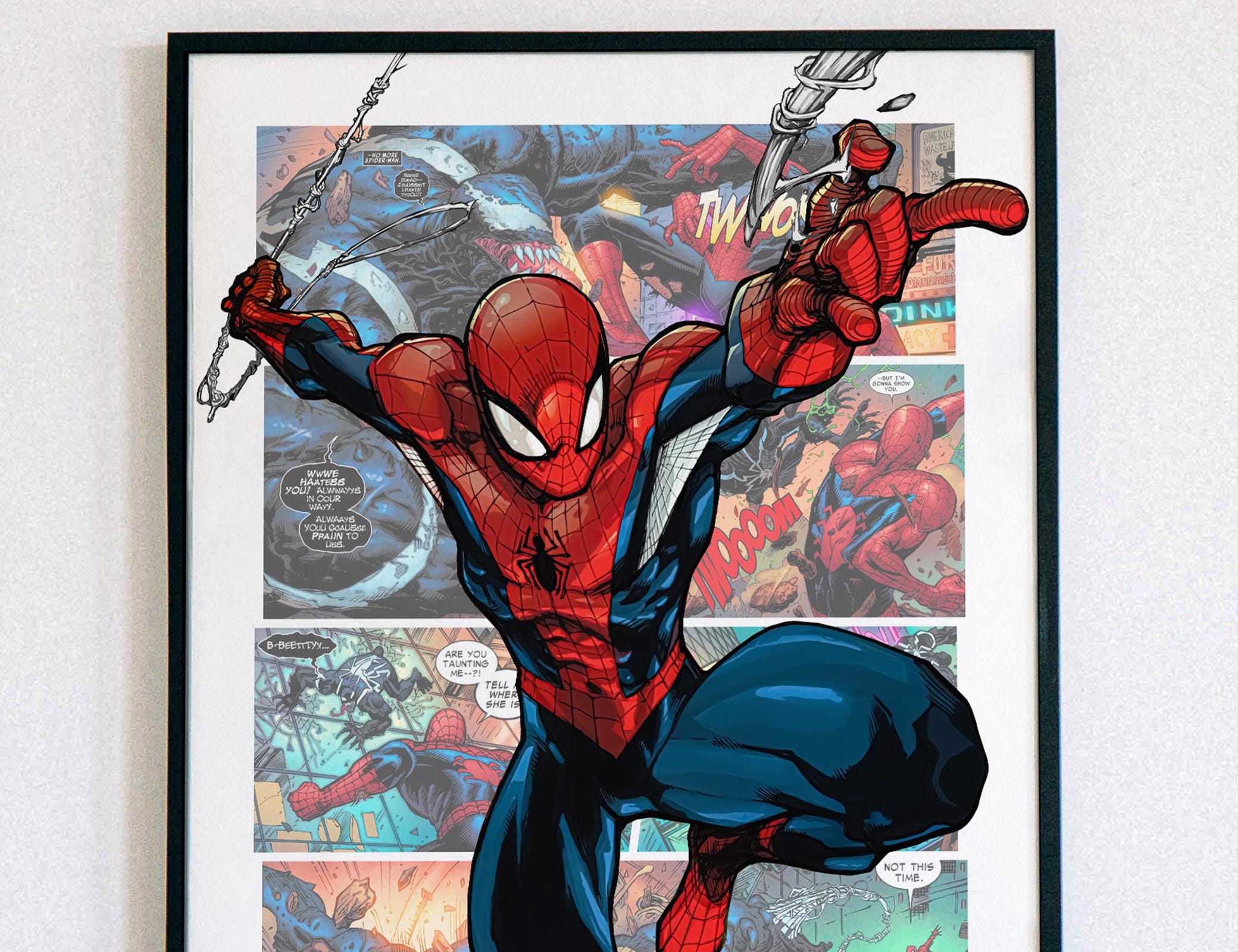 スパイダーマン アートプリント ポスター SPIDER-MAN Poster - Spider Man Print - Marvel Superhero Print