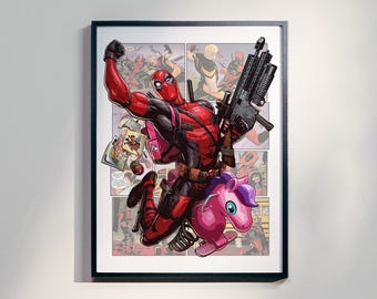 Deadpool Poster - Comic Book Wall Art - Superhero Print - Gamer Room Decor