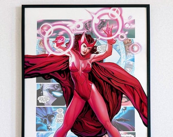 Scarlet Witch Superhero Poster: Printable Comic Art (Digital Download)