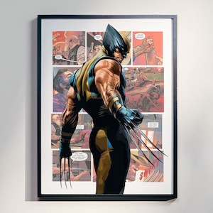 Wolverine Poster - Comic Book Wall Art - Superhero Print - Gamer Room Decor