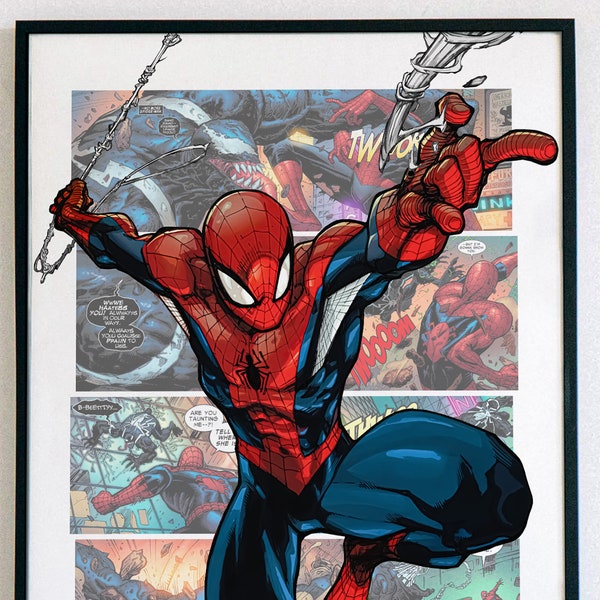 SPIDER-MAN - Peter Parker Digital Print - Marvel Superhero Poster - Instant Digital Download - Printable Wall Art - Home Decor -Gift For Him