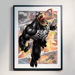 Venom Poster - Comic Book Wall Art - Superhero Print - Gamer Room Decor