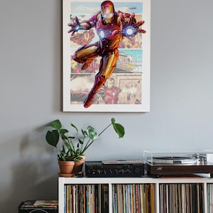 Póster de Iron Man - Arte mural de cómic - Impresión de superhéroe - Decoración de habitación de gamer imagen 5