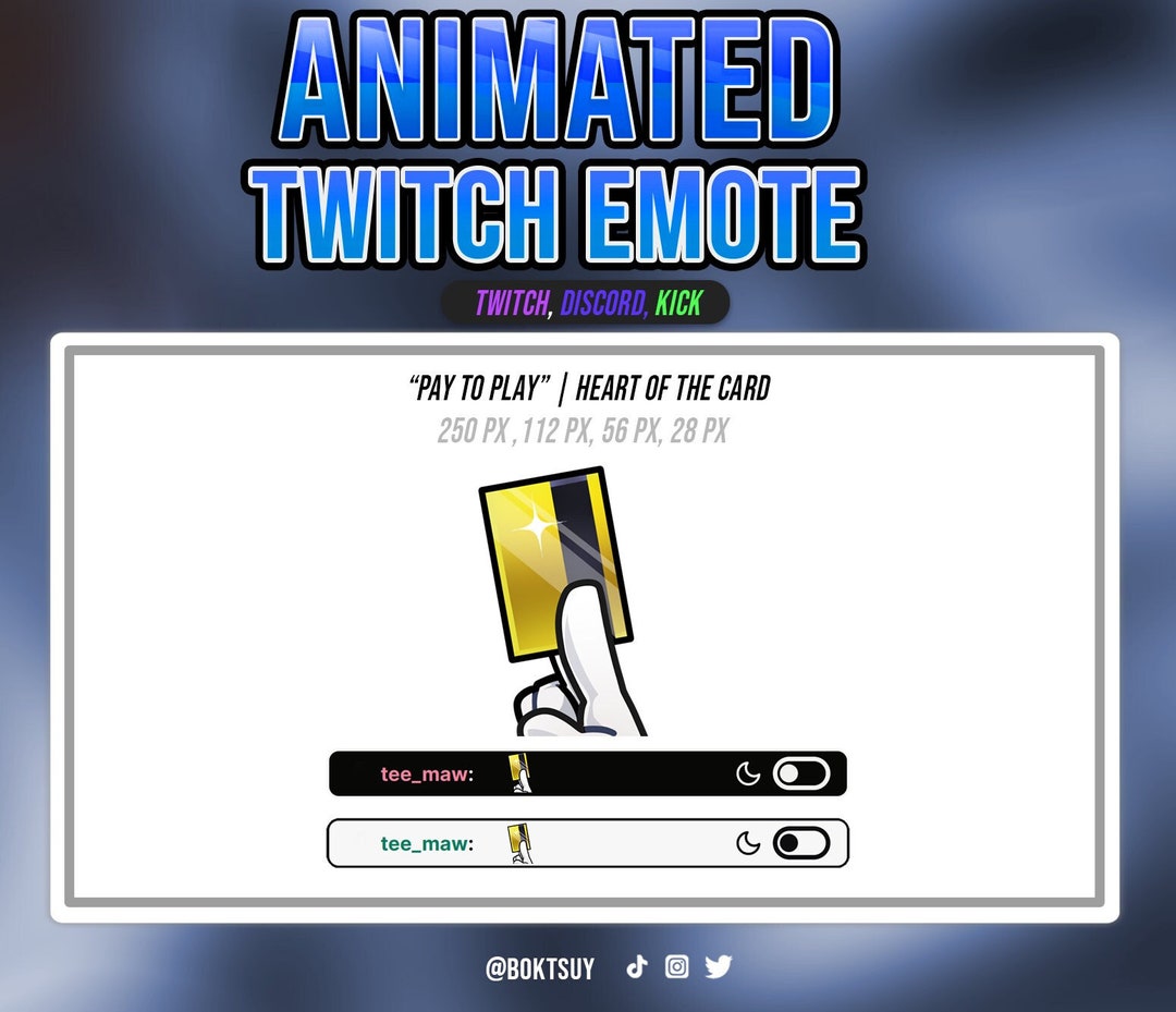 ANIMATED EMOTE Donation Dono , Pay to Play, Heart of the Credit Cards