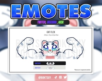 static CAT FLEX EMOTE  Twitch / Streamer / Youtube / Discord/  kick /  3 emote slots