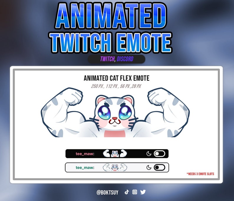 Toggle Cat Animation Twitch and Discord ANIMATED Cat Flex EMOTE Twitch / Streamer / Youtube ...