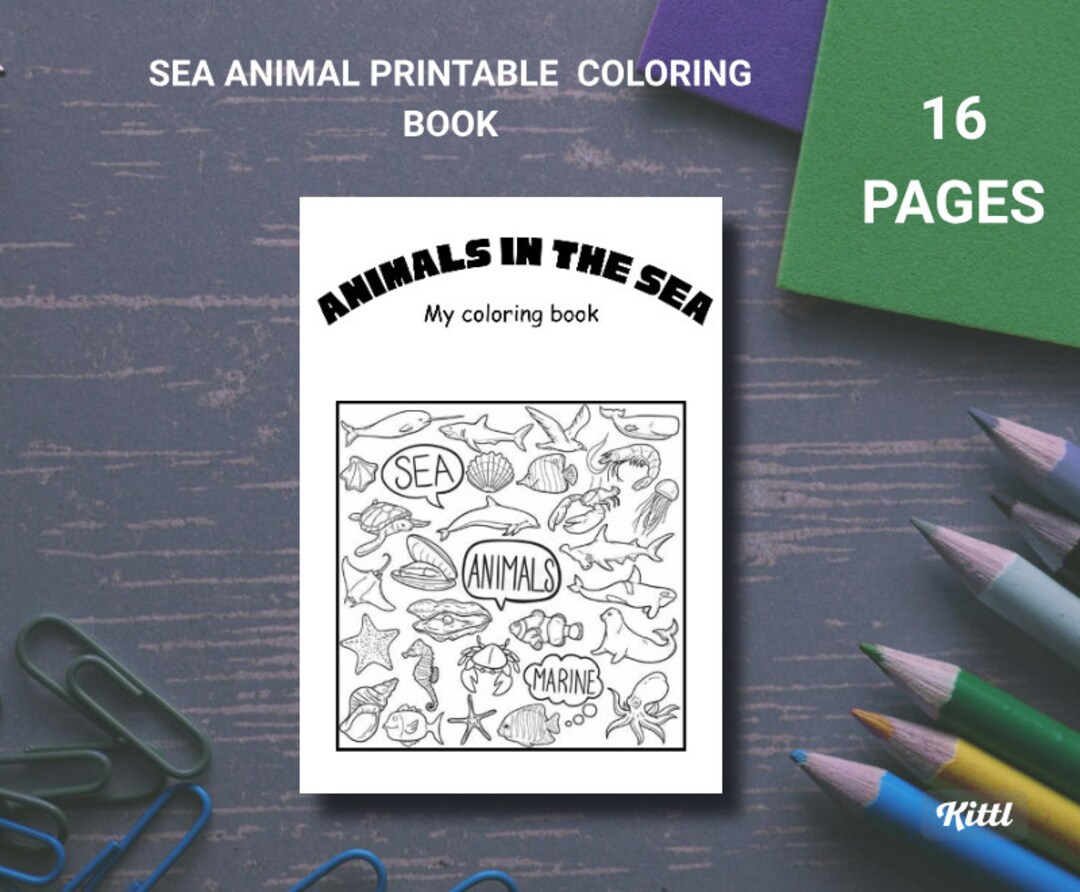 Printable Sea Animals Coloring Book for Kids - Etsy