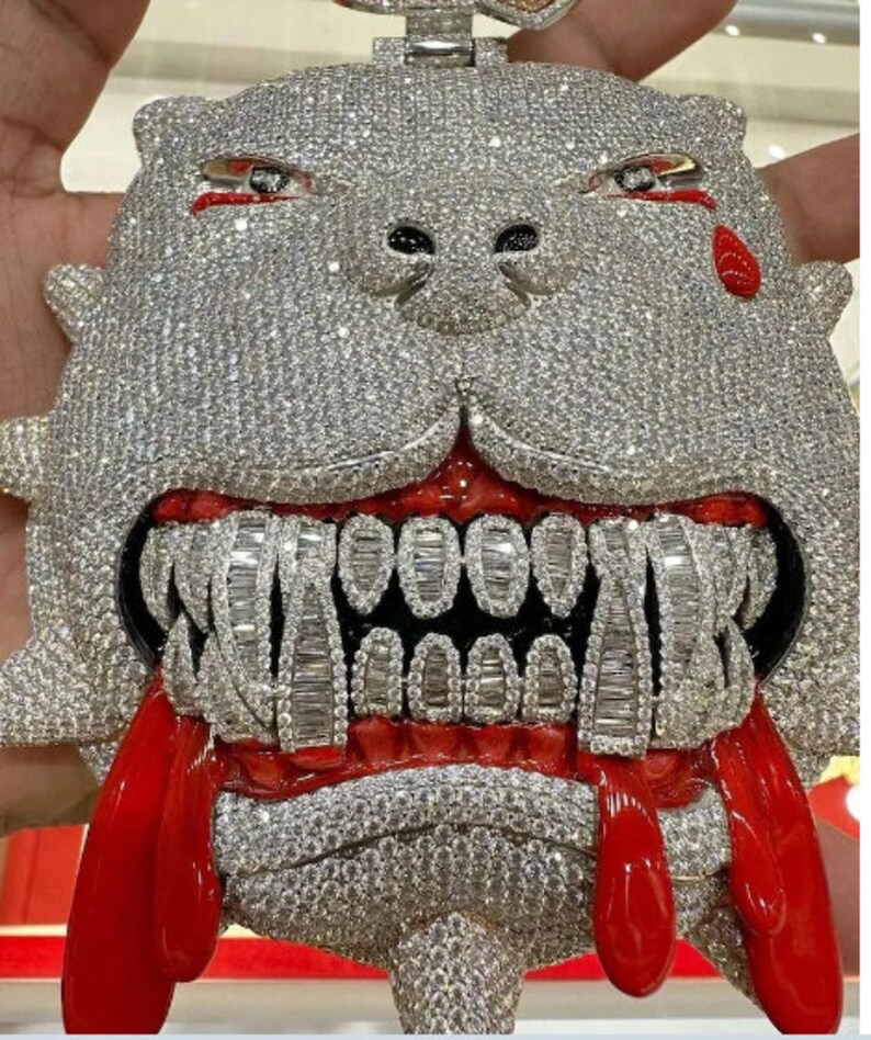 4 Inch Diamond Big Boogie Pendant Iced Out Big Boogie Pendant Hip Hop