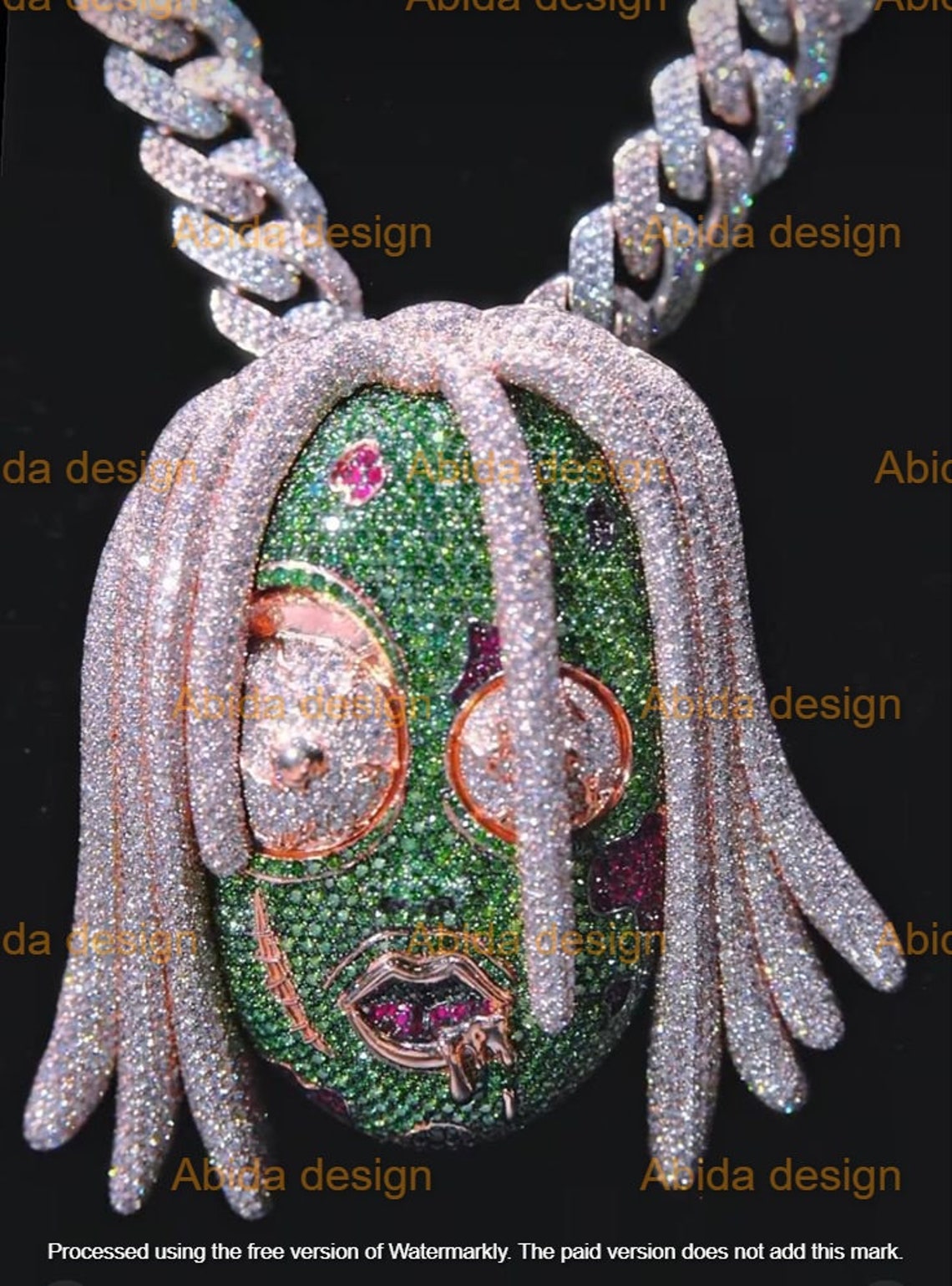 8.75 Ct Diamond Cartoon Pendant Iced Out Pendant Hip Hop Pendant Charm