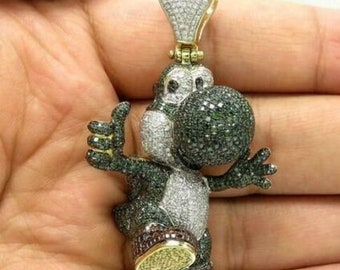 2.75 ct Diamond Cartoon Pendant iced out pendant Hip Hop Pendant Charm Pendant Christmas Iced Out Jewelry Mens With Out Chain