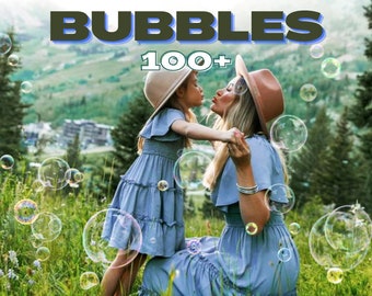 100+ Realistic Soap Bubbles Photo Overlays (Digital Download)